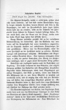 Achtzehntes Kapitel. Streit wegen des Interim. Letzte Lebensjahre.