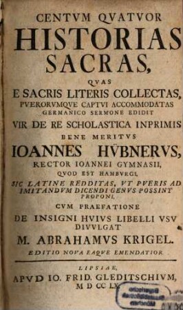 Centum Quatuor Historias Sacras