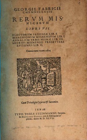 Res Misnicae : libri VII