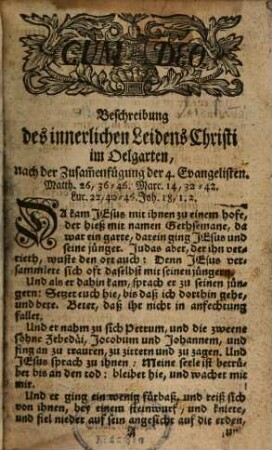 Johann Jacob Rambachs. Ss. Theol. Prof. Prim. Ersten Superint. und Constit. Assess. in Giessen, gesammlete Betrachtungen über das ganze Leiden Christi, Die Sieben lezte Worte am Creuz, Und die siegreiche Auferstehung desselben, 1. Uber das Leiden Christi, Nach der Harmonischen Beschreibung der vier Evangelisten abgehandelt : Mit einigen Kupfern gezieret, und mit nöthigen Registern versehen