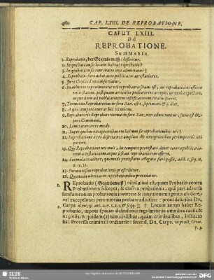Caput LXIII. De Reprobatione