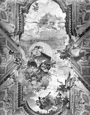 Deckenmalerei — Der Transport des heiligen Hauses von Loreto