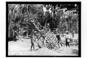 Karren auf Baustelle : Phetchaburi. Karren, wohl mit Baumaterial, 1910
