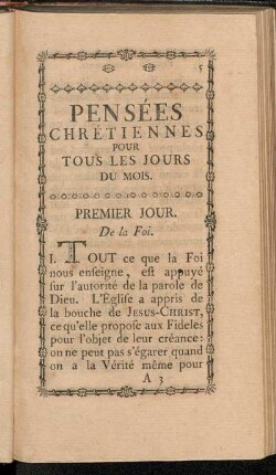 Premier Jour. De la Foi. - XI. Jour. De l´Horreur du Péché.