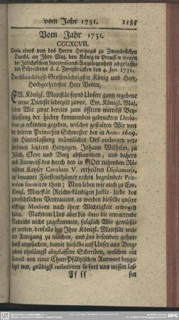 Vom Jahr 1731