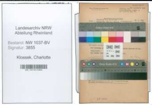 Entnazifizierung Charlotte Klossek , geb. 08.04.1907 (Musiklehrerin)