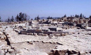 Garizim, Byzantinischer Klosterkomplex, Oktogon in der Mitte [Israel-Exkursion]