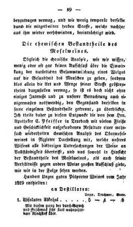 Die chemischen Bestandtheile des Moselweins.