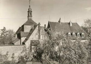 Augustiner-Chorherrenstift St. Afra : Meißen, Blick von Westen auf das Augustiner-Chorherrenstift St. Afra, ehemalige Stiftskirche und Klostergebäude