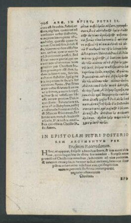 In Epistolam Petri Posteriorem Argumentum ...