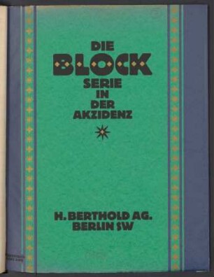 Die Block-Serie in der Akzidenz