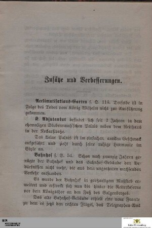 Zusätze und Verbesserungen