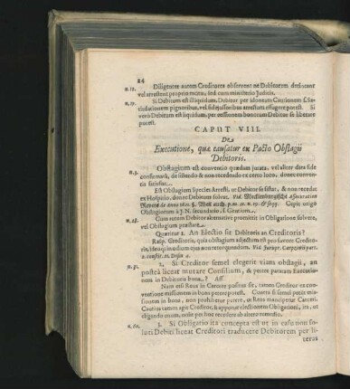 Caput VIII. De Executione, quae causatur ex Pacto Obstagii Debitoris.