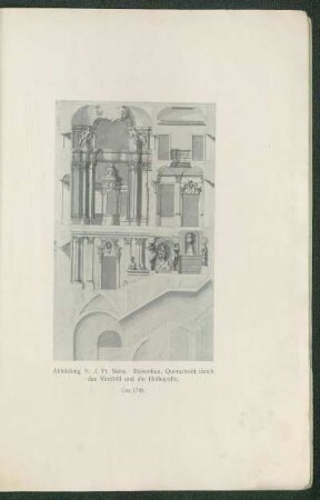 Abbildung 9: J. Fr. Nette. Riesenbau, Querschnitt durch das Vestibül und die Hofkapelle. Um 1709