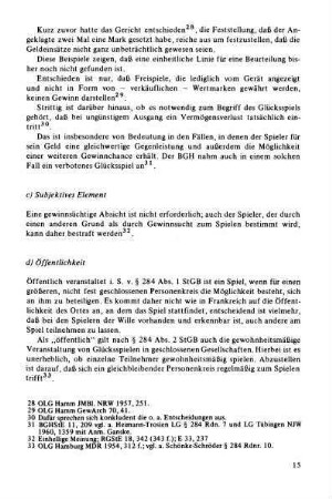 c) Subjektives Element