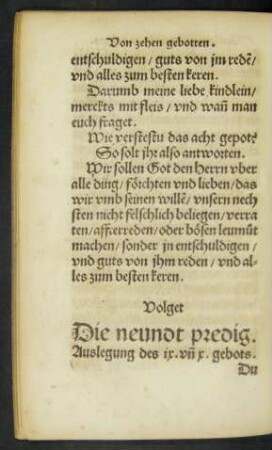 Die neundt predig.