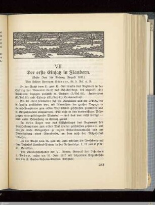 VII. Der erste Einsatz in Flandern