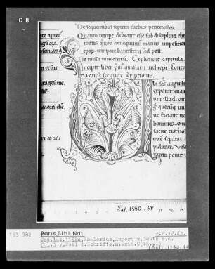 Texte von Amalarius, Rupert von Deutz und anderen — Schriftseite mit Initiale U(bi...), Folio 3 verso