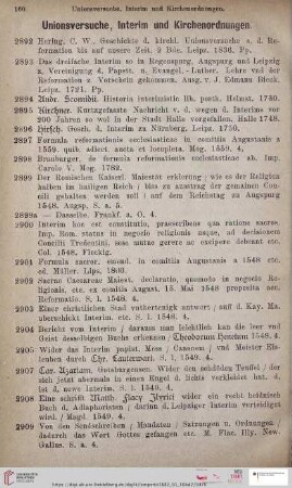 Unionsversuche, Interim und Kirchenordnungen (Nr. 2892 - 3008)