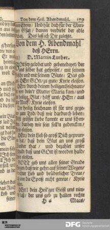 Von dem H. Abendmahl deß Herrn.