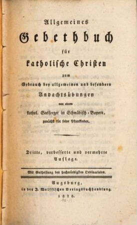 Allgemines Gebethbuch für katholische Christen