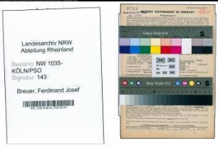 Entnazifizierung Ferdinand Josef Breuer , geb. 09.03.1895 (Vertreter)