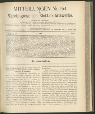 Mitteilung Nr. 164. Jg. 14, Mai 1915