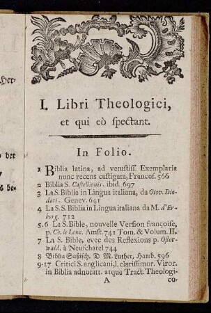 I. Libri theologici, et qui eò spectant.