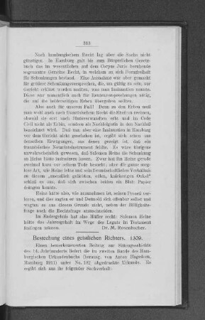 Bestechung eines geistlichen Richters. 1309.