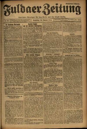 Erste Ausgabe vom Samstag, den 26. Januar 1924.