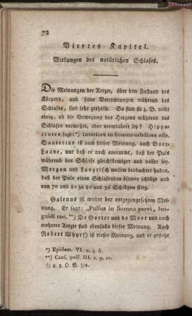 Viertes Kapitel. Wirkungen des natürlichen Schlafes.