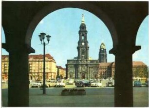 Dresden. Altmarkt mit Kreuzkirche