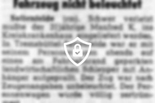 Fahrzeug nicht beleuchtet
