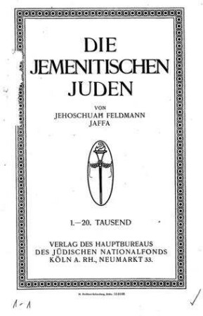 Die jemenitischen Juden / von Jehoschuah Feldmann