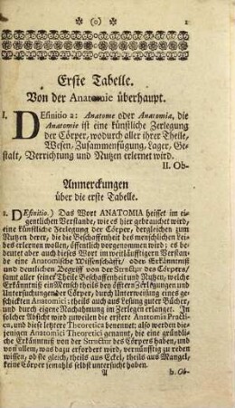 Anatomische Tabellen : Nebst dazu gehörigen Anmerckungen und Kupffern, Daraus des gantzen Menschlichen Cörpers Beschaffenheit und Nutzen deutlich zu ersehen, Welche Den Anfängern der Anatomie zu bequemer Anleitung verfasset hat