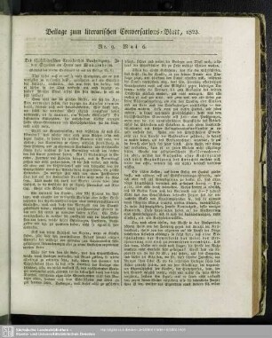 Beilage zum literarischen Conversations-Blatt, 1823. Nr. 9. Mai 6.