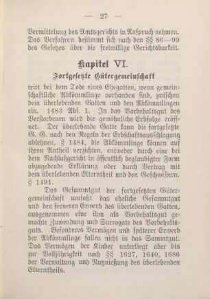 Kapitel VI. Fortgesetzte Gütergemeinschaft