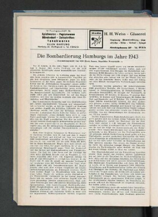Die Bombardierung Hamburg im Jahre 1943