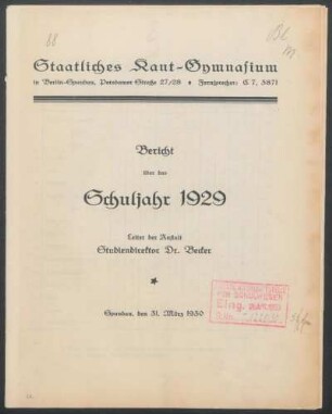 1929/30: Bericht ... - 1929/30