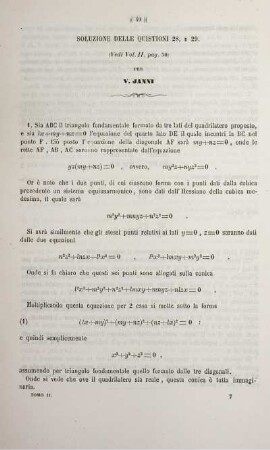 Soluzione delle quistioni 1, 2, 14, 15.