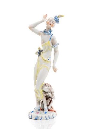 Weibliche Figur mit Affe. "Eitelkeit" (Formnummer: 1517)