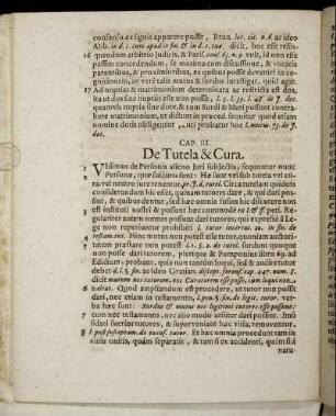 Cap. III. De Tutela & Cura.