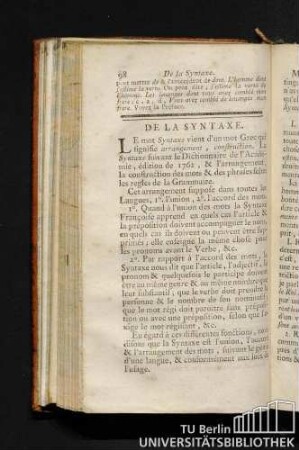 De la Syntaxe.