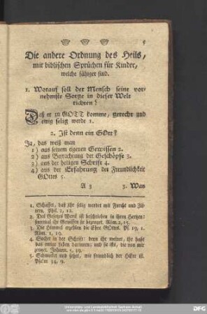 Die andere Ordnung des Heils, mit biblischen Sprüchen für Kinder welche fähiger sind.