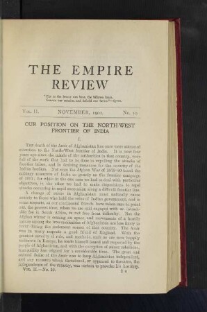Our Position on the North-West Frontier of India.