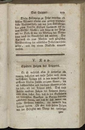 V. Kap. Spätere Folgen des Trippers.