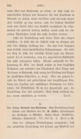 682-685 [Rezension] Hueffer, Georg, Der heilige Bernard von Clairvaux