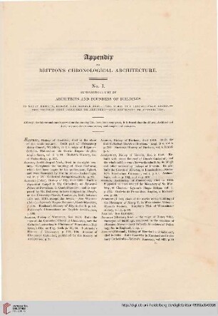 Appendix to Britton's chronological architecture