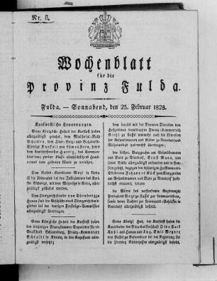 Nr. 8, Ausgabe vom 23. Februar 1828