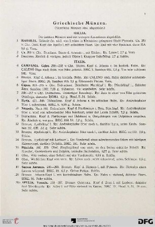Griechische Münzen (Nr. 1-426)